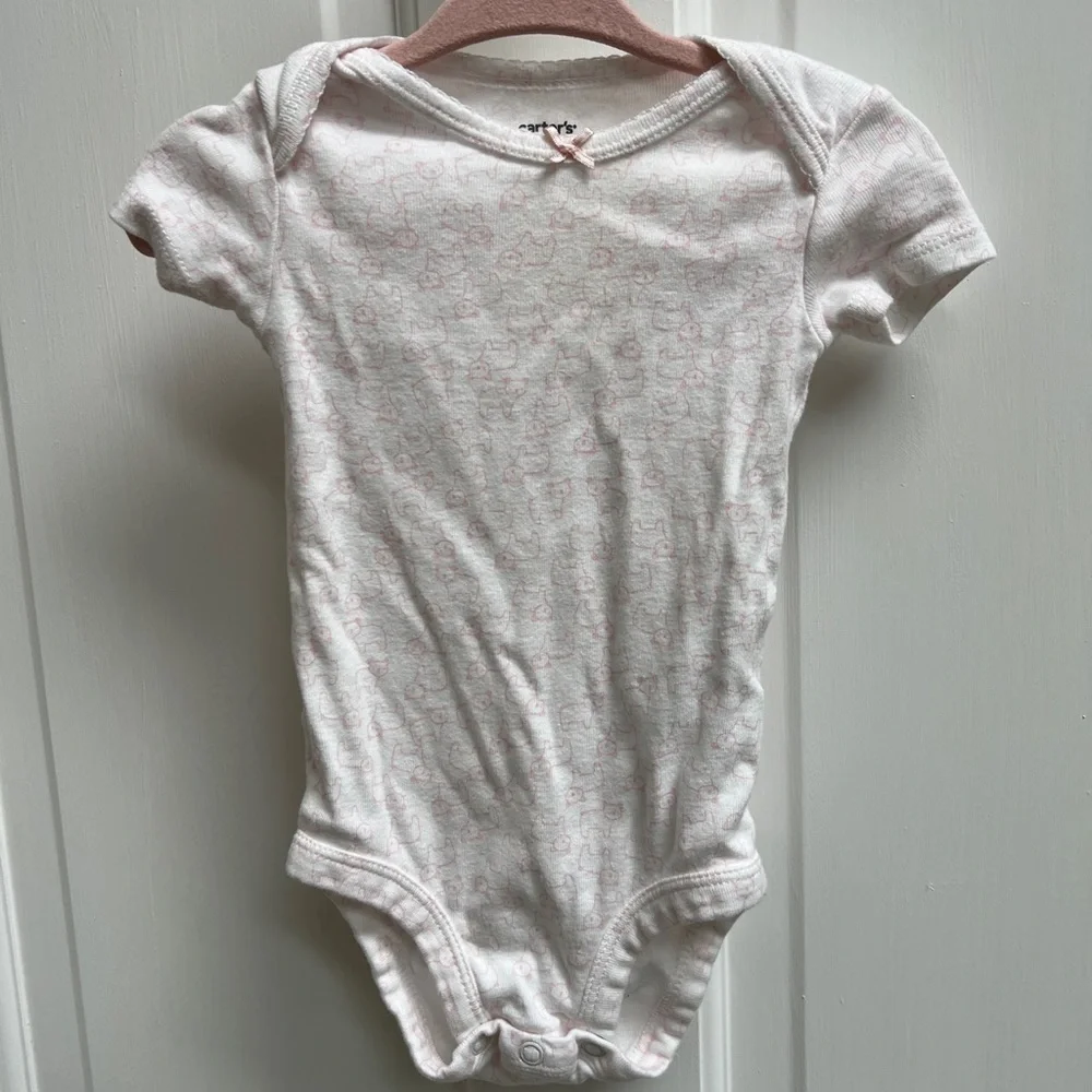 Carter’s 6M White and Pink Koala Bear Girls Short Sleeve Onesie